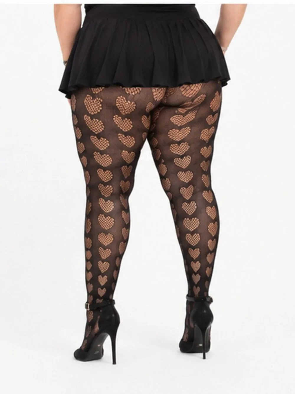 Killer Legs Oh My Hearts Fishnet Tights Queen Plus Size Pantyhose NWT
